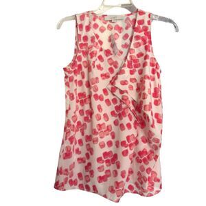 Loft Woman's Size XS Sleeveless Double Lapel Rayon Blouse